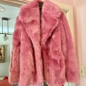 J. Crew Candy pink faux fur chubby